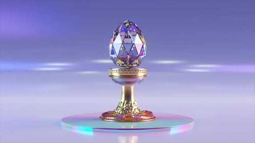 Das Diamantenei wird auf einem rotierenden Ständer angehoben und abgesenkt
