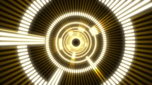 Abstract Gold Radiating Light Rays Pattern Loop