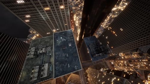 Vista aérea de edificios de gran altura resplandecientes