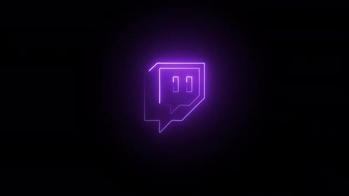 Neon Glowing Twitch Logo Reveal Animation
