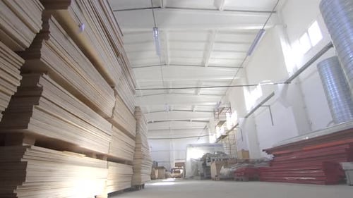 Large Commercial Warehouse with Plywood and Steel Beams