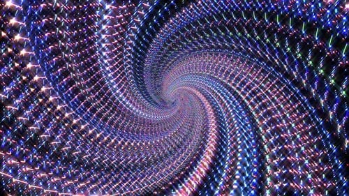 líneas circulares girando multicolor abstracto, fondo negro