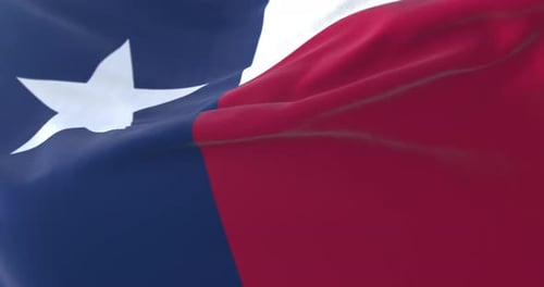 Realistic Waving Texas State Flag Animation Loop