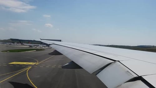 Viewing Airport From the Passenger Cabin Window at the Run Up on Day