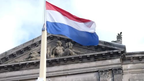 Holland Amstertam Flag Super Slow Motion