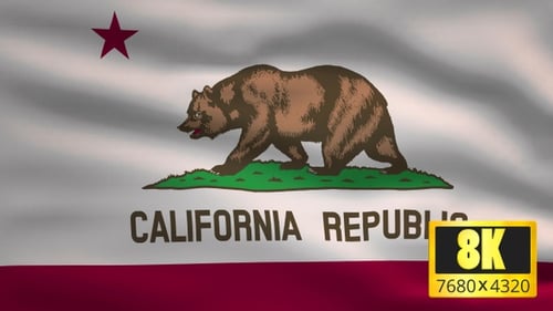 Realistic Waving California Republic State Flag Animation