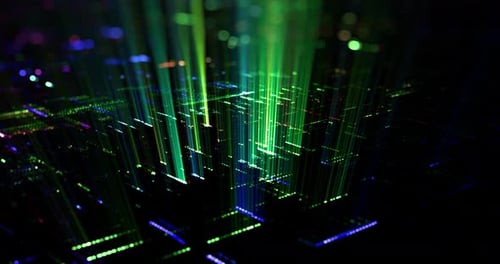 Abstract Digital Grid Beams Light Technology Background