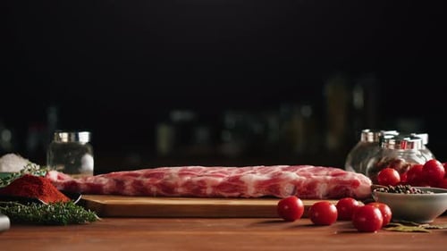 Cooking Ribs Closeup