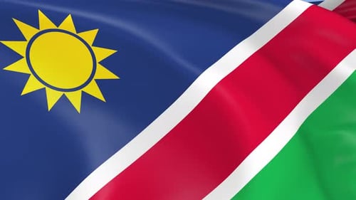 Animated Namibia Flag Waving Loop Background