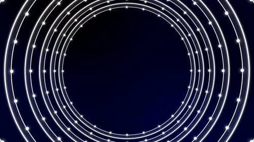 circulate shinny circle motion effect animation with particle on space black and blue background