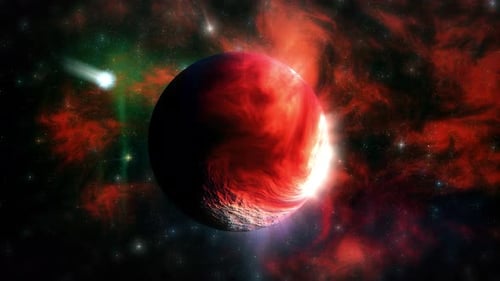 escena de galaxia de terror 3d