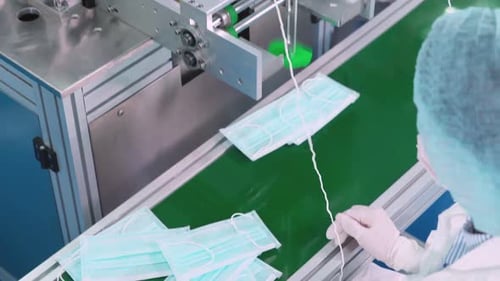 Face Mask Production Line in Modern Factory