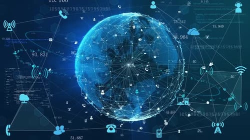 Futuristic Global Communication Network with Digital Data Flow