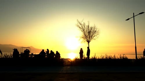People Silhouette And Sunset And Sea 8