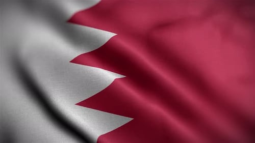 Realistic Waving Flag of Bahrain Loop Animation