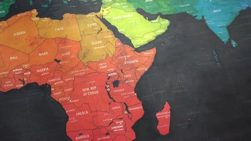 Colorful Detailed Map Showing Africa