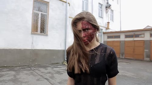 Zombie Woman Stares Intensely