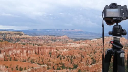 Camera Views Desert Landscape on a Cloudy Day