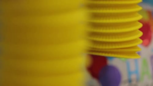 Yellow Paper Lanterns for a Birthday Celebration