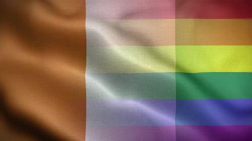 Intersectional Progress Pride Flag Waving Fabric Animation