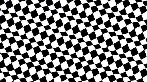 Fluid Black and White Checkerboard Seamless Loop Background