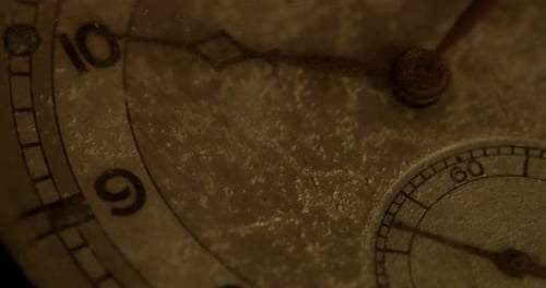 Antique Watch Face Time Passing Close Up