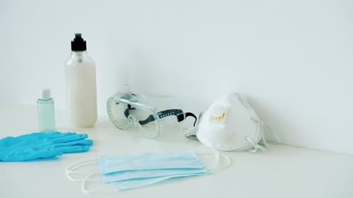 Medical Safety and Personal Hygiene Products Still Life