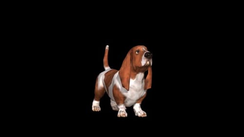 Animated Basset Hound Dog Barking Loop