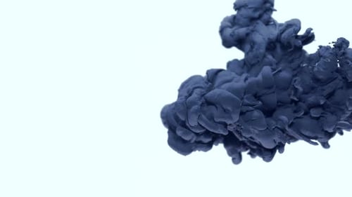 Abstract Blue and White Ink Clouds Swirling