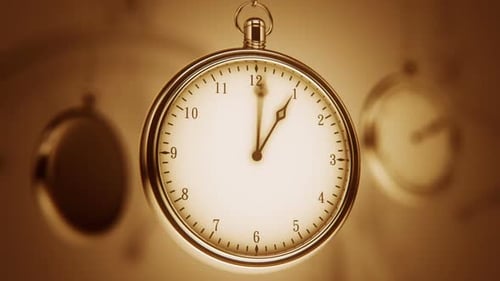 Animation of a modern clock with the fast turning hand of clock. Loopable. HD