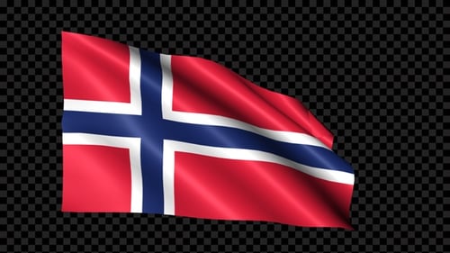 Norway Flag Waving Looping Animation