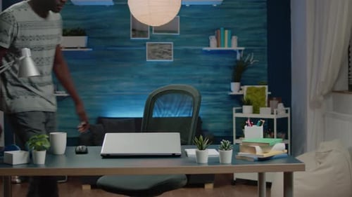 Corporate Employee Preparing for Remote Business Work