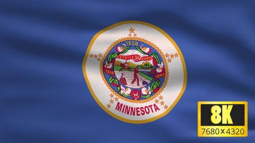 Waving Minnesota State Flag Animation