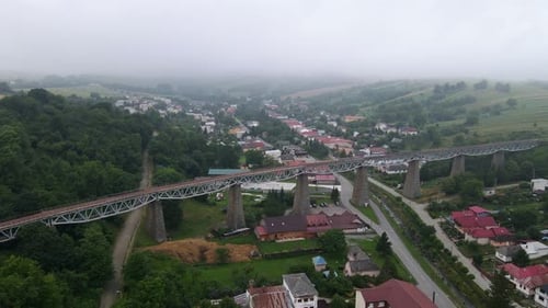 Aerial view of the town of Hanusovce nad Toplou in Slovakia