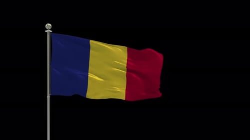 Seamless Loop of Realistic Waving National Flag with Alpha Channel