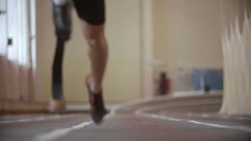 Paralympic Athlete Running a Race