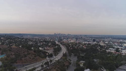 Los Angeles Cityscape in Morning. California, USA. Aerial View