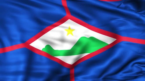 Saba Island Flag Waving Realistic 3D Animation