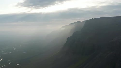 Aerial Panoramic View of Scenic Icelandic Nature