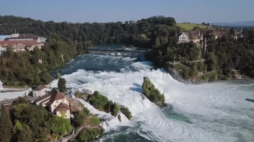 Aerial View of Rhine Falls, Switzerland