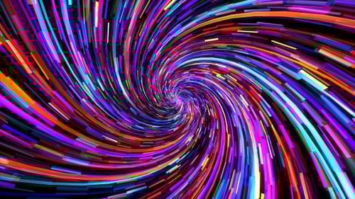 Colorful Abstract Swirling Light Tunnel Animation