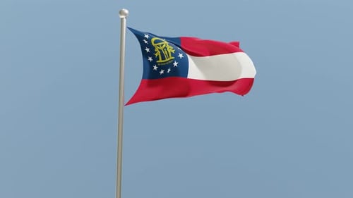 State of Georgia waving in the wind.