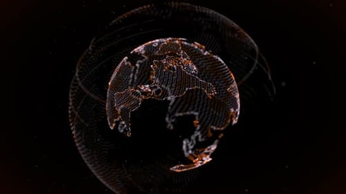 Futuristic Digital Earth Globe Rotation for Technology Concepts
