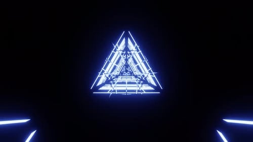 Blue Star Motion Tunnel Vj Loop Background 4K