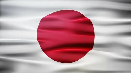 Realistic Waving Japanese Flag Loop