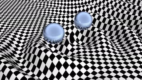 Vidéo de couverture minimaliste sur les ondes gravitationnelles avec trou noir capable de se déplacer en boucle sans faille