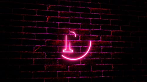 Animated Neon Letter R In Circle Reveal