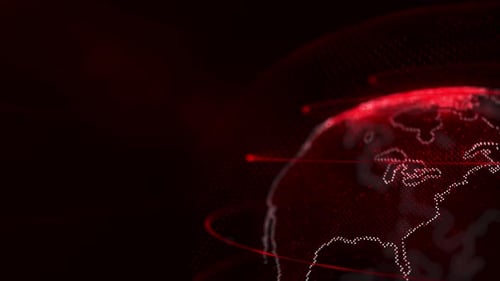 Futuristic Digital Earth Globe with Global Connections Animation