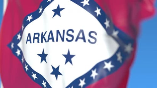 Arkansas State Flag Waving Seamless Loop