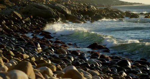 Waves in the sea on a sunny day 4kWaves